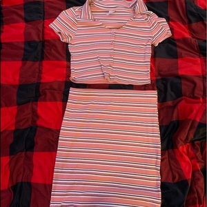 Cropped shirt and skirt set